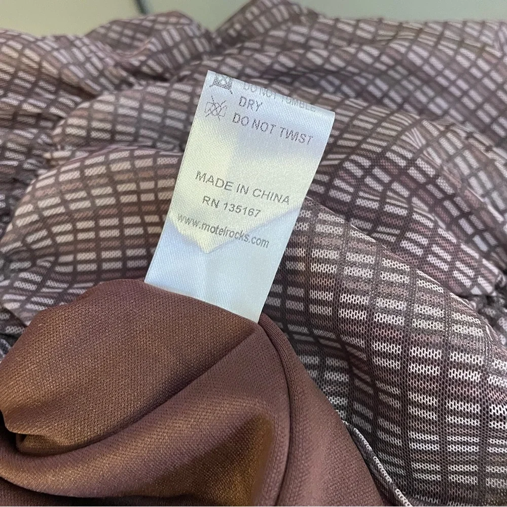 Motel Rocks Brown Check Mini Dress - Picture 8 of 11